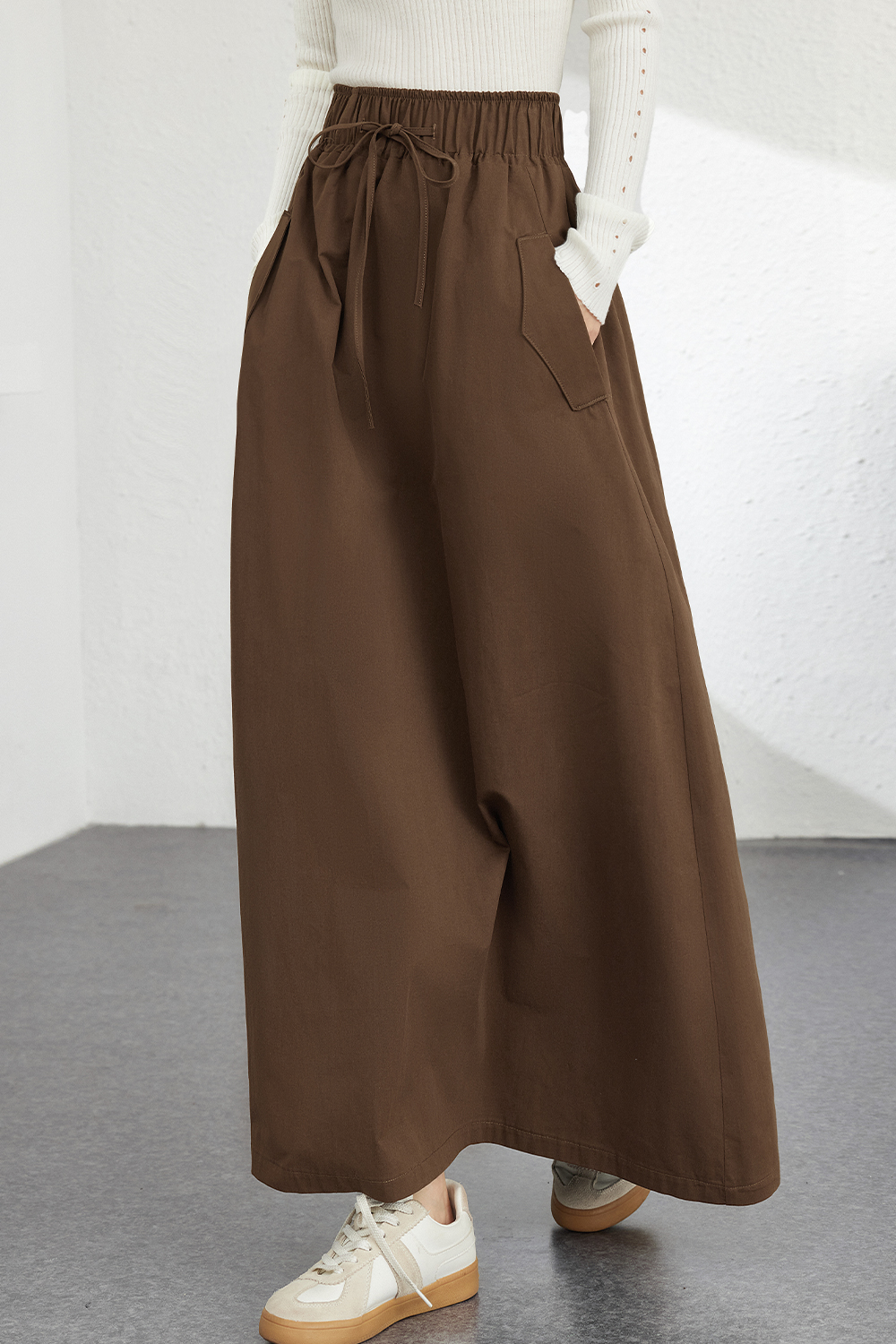 Simple Belted Skirt-VIMLYSTORE