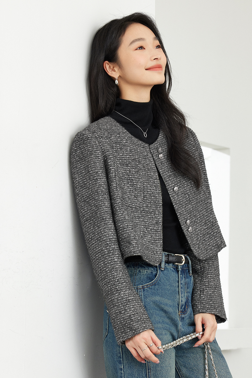 French Tweed Short Jacket-VIMLYSTORE