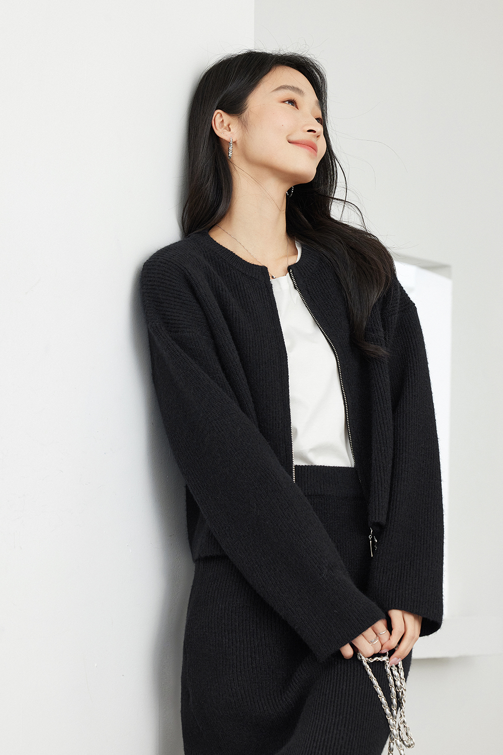 Simple And Relaxed Knitted Suit