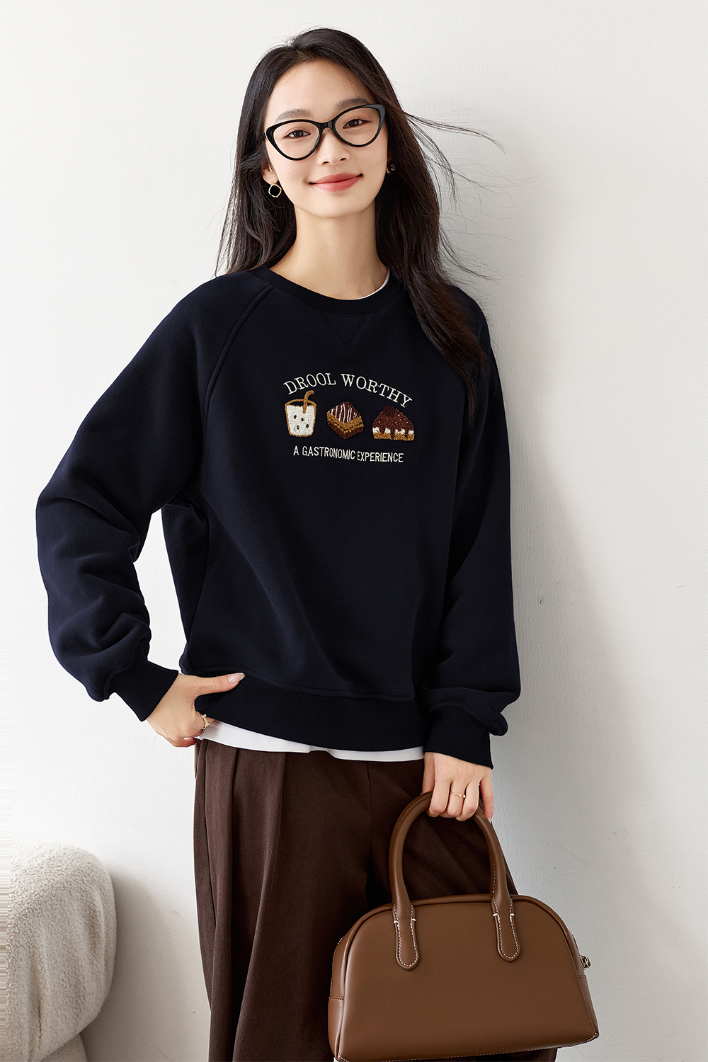 Cartoon Food Embroidered Sweatshirt