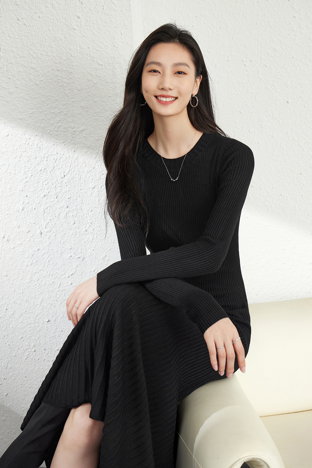 Wool blend knitted dress-VIMLYSTORE