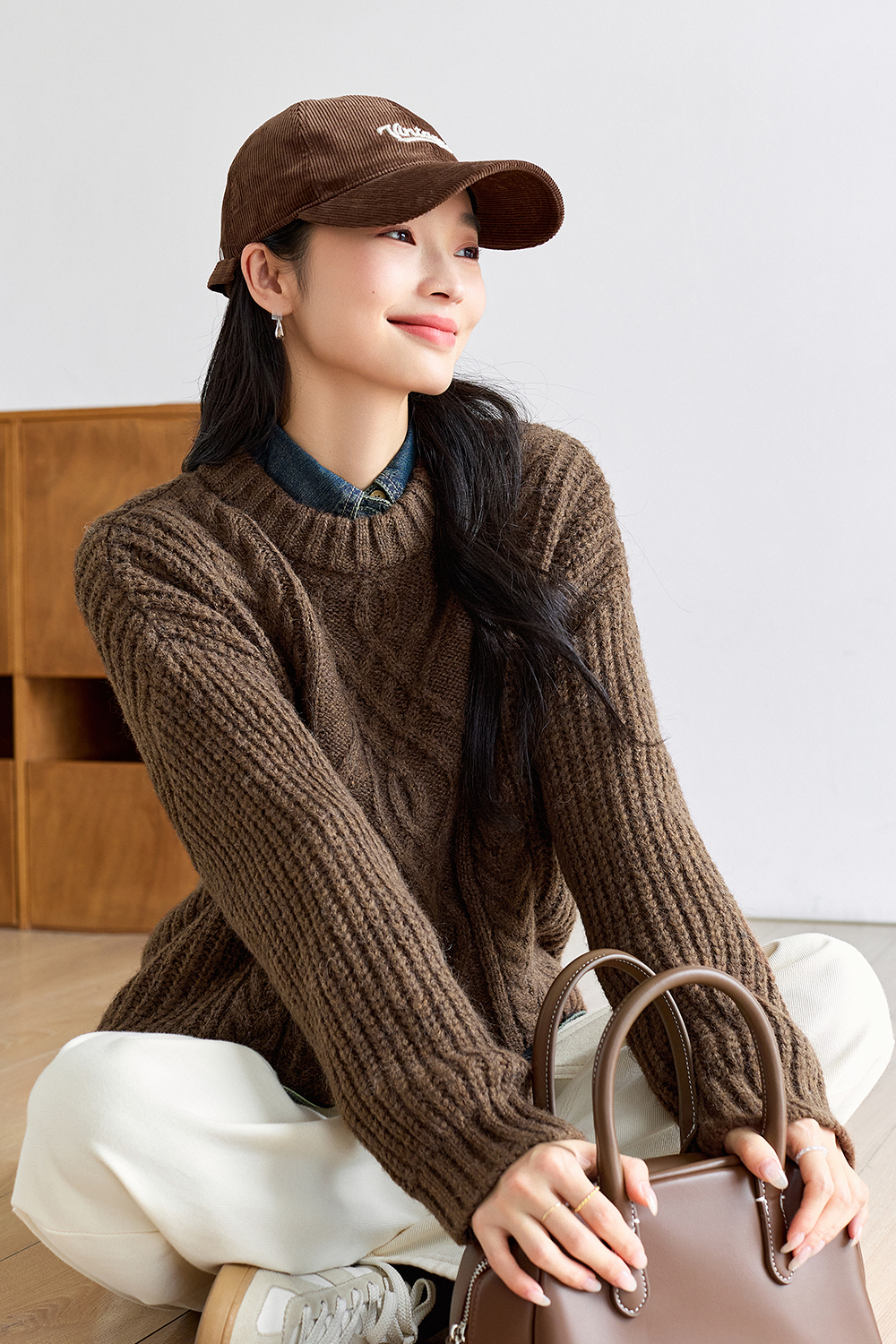 Lazy Style Cable Knitted Sweater