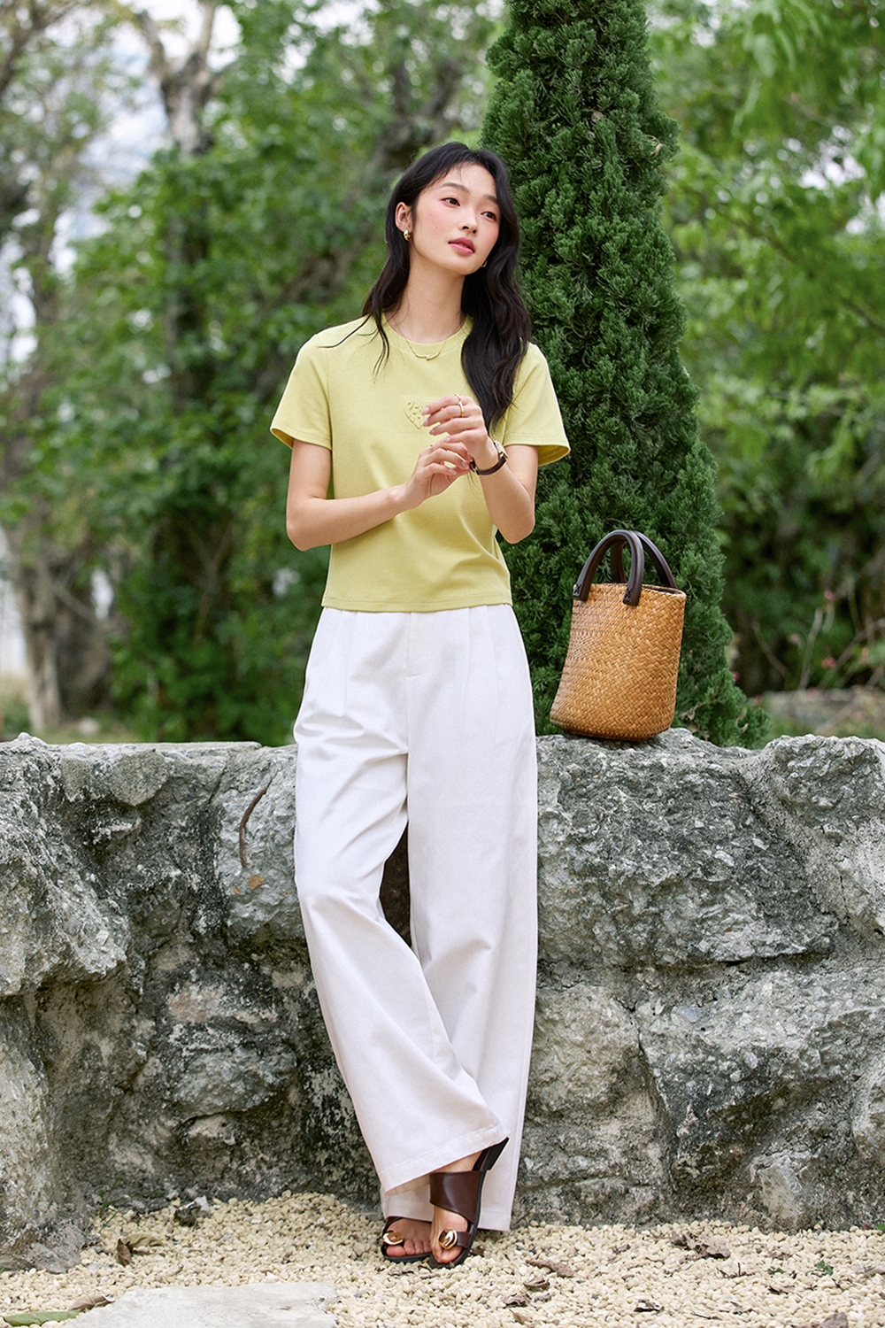 Casual-Elegance Round Neck Oversized Solid Top-VIMLYSTORE