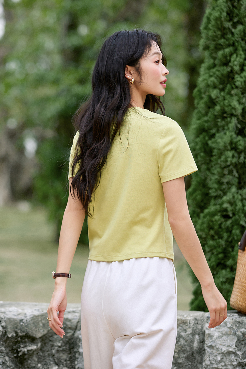 Casual-Elegance Round Neck Oversized Solid Top-VIMLYSTORE