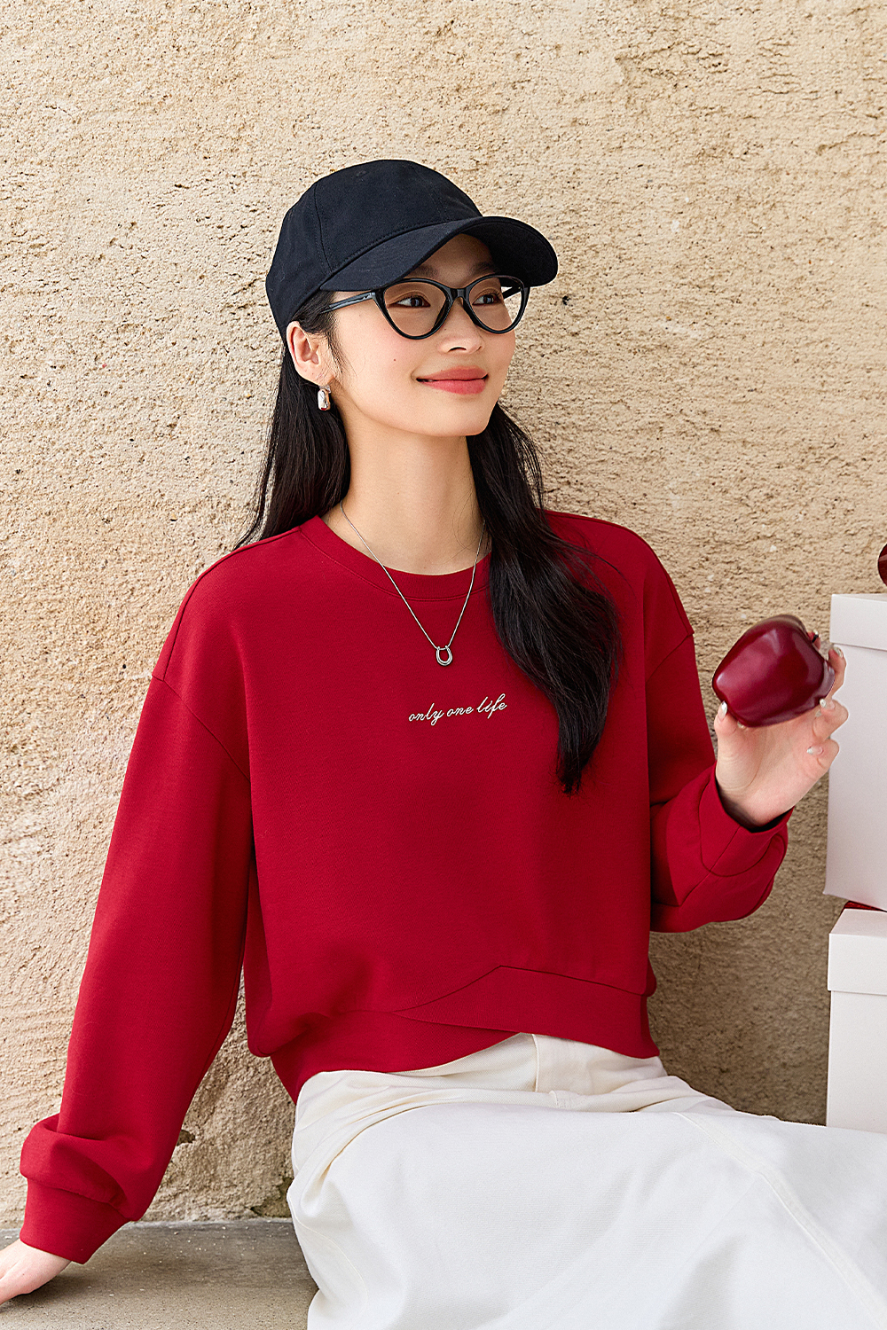 Letter Embroidered Casual Sweatshirt