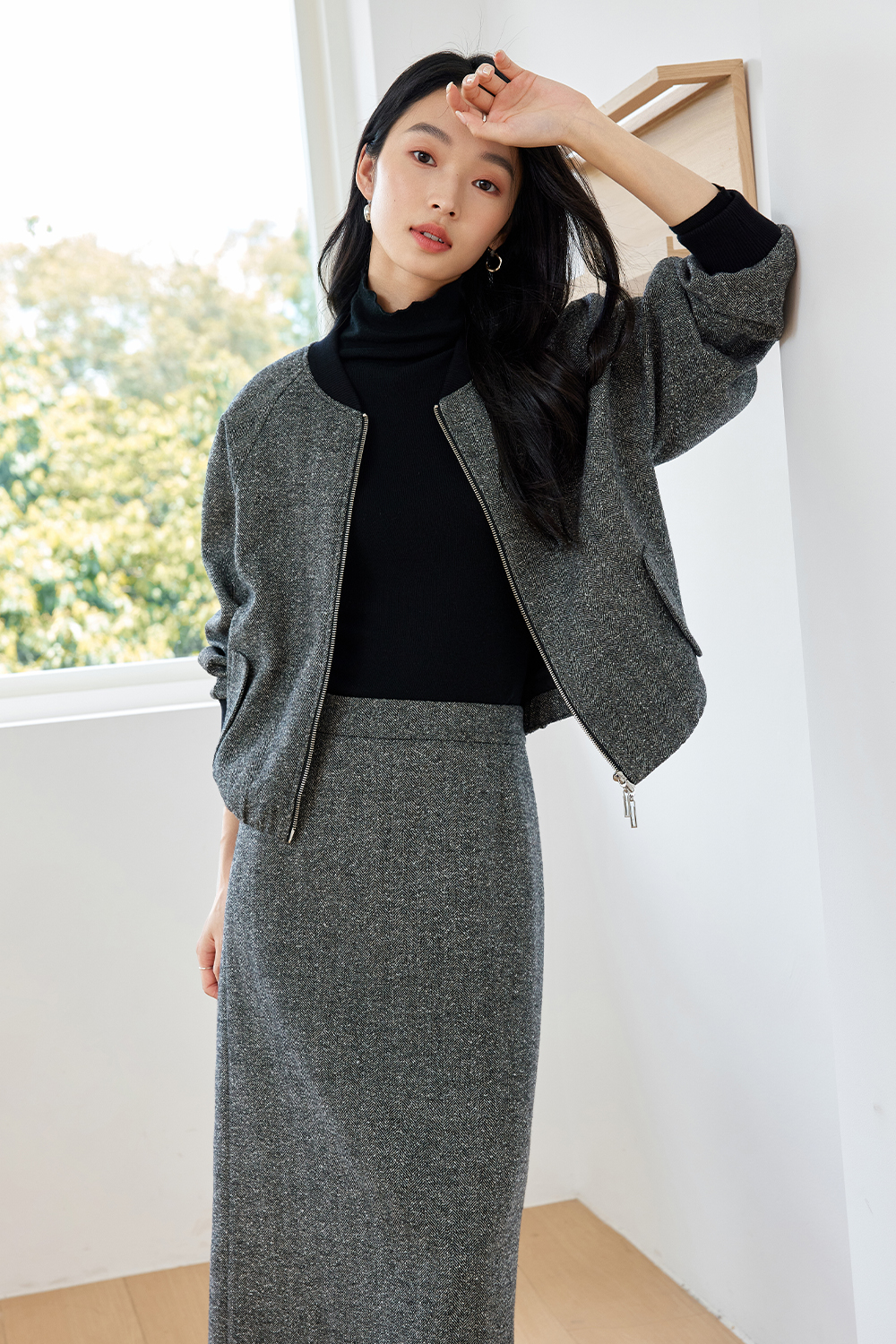 Herringbone Wool Suit-VIMLYSTORE