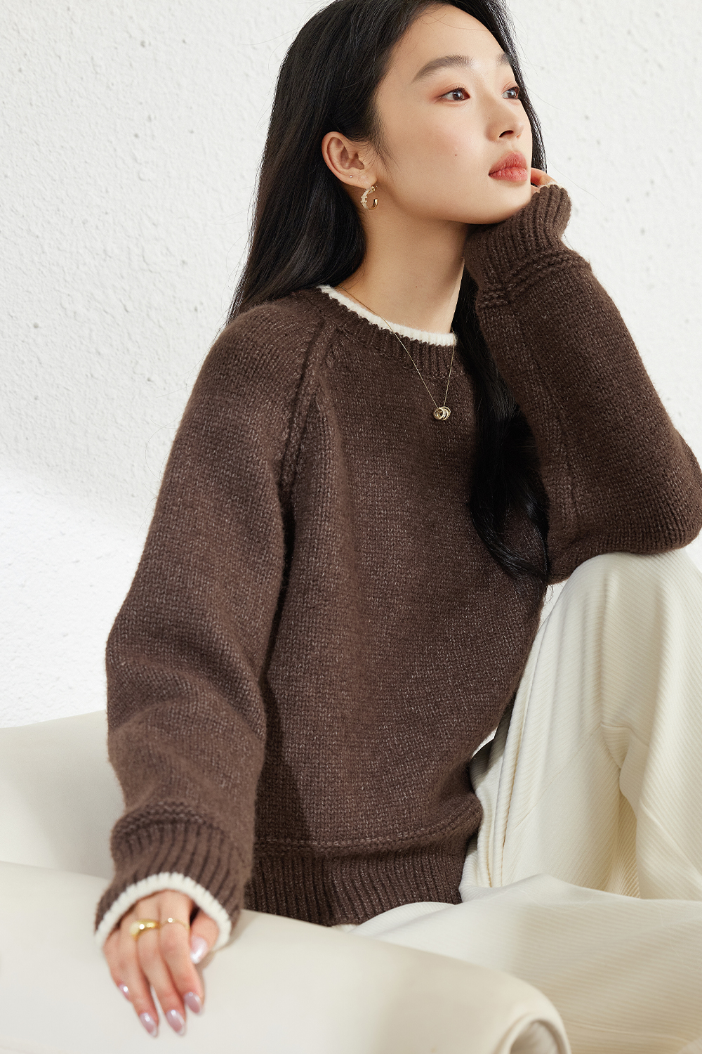 Warm Soft Grey Crewneck Sweater-VIMLYSTORE