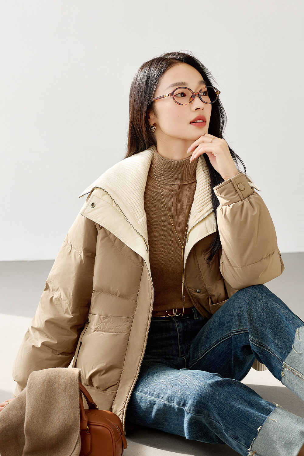 Fashionable White Duck Down Warm Down Jacket-VIMLYSTORE