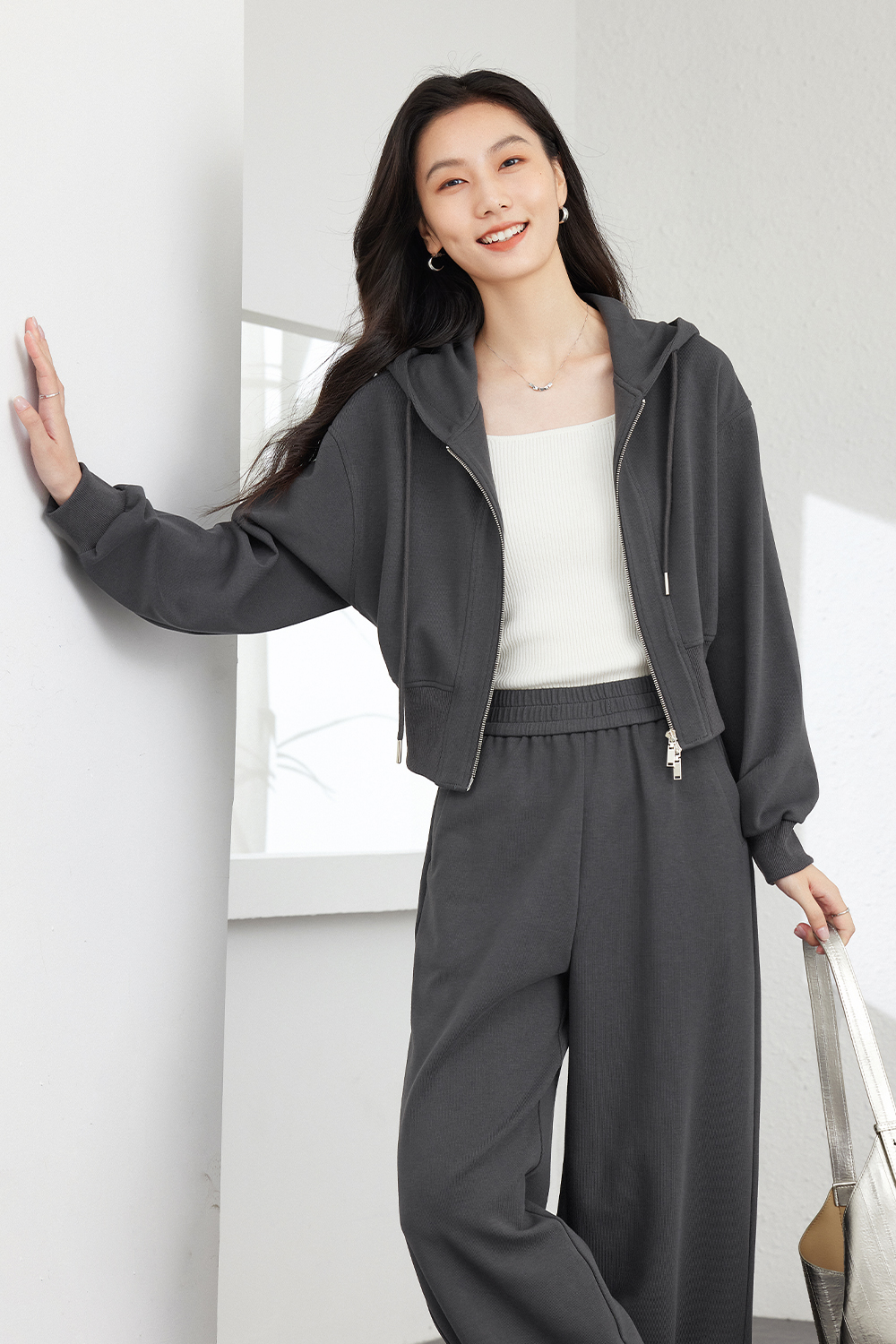 Cotton-Blend Hooded Suit-VIMLYSTORE