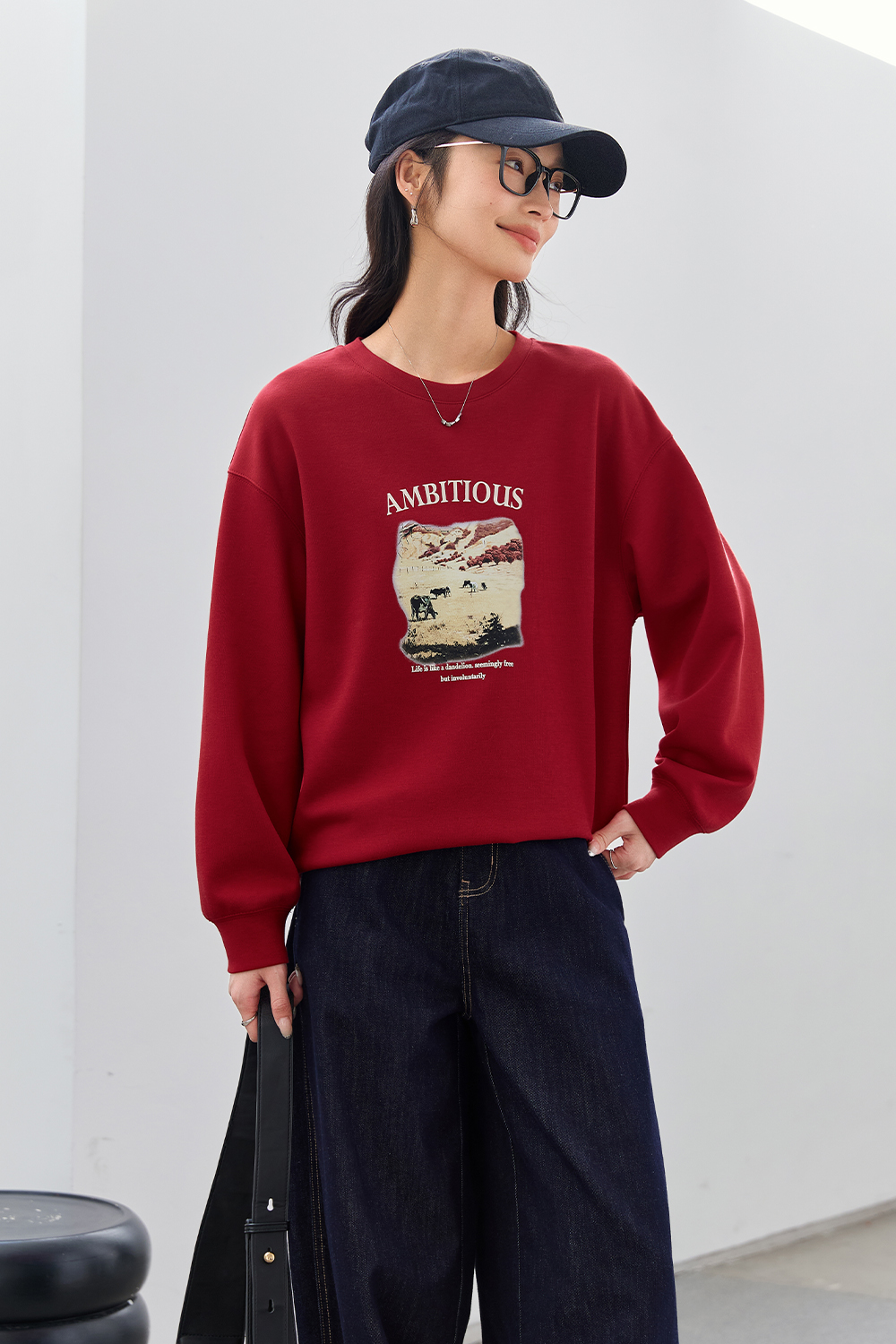 Cottonblend Printed Sweatshirt-VIMLYSTORE