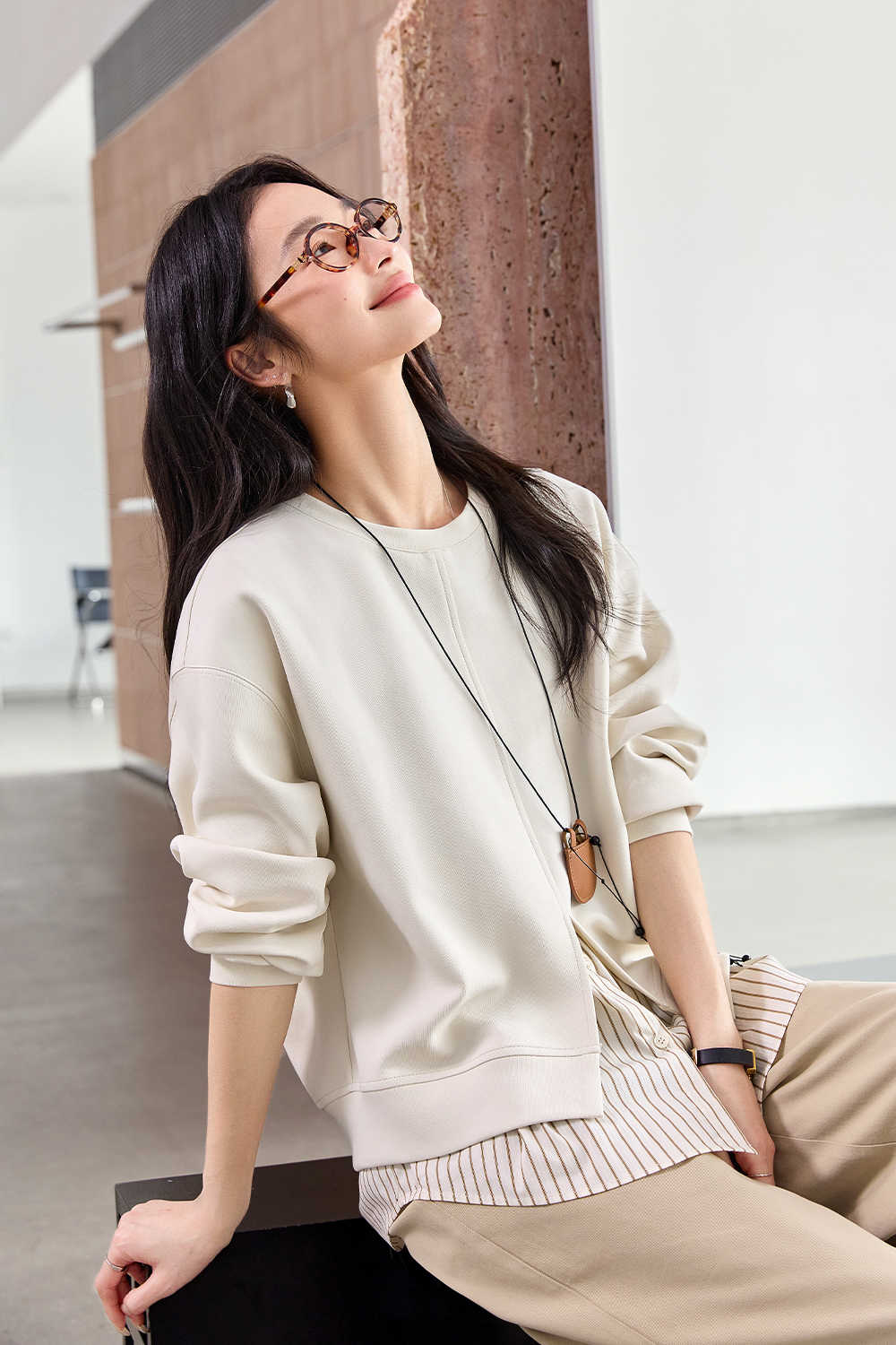 Splicing Style Design Sweatshirt-VIMLYSTORE