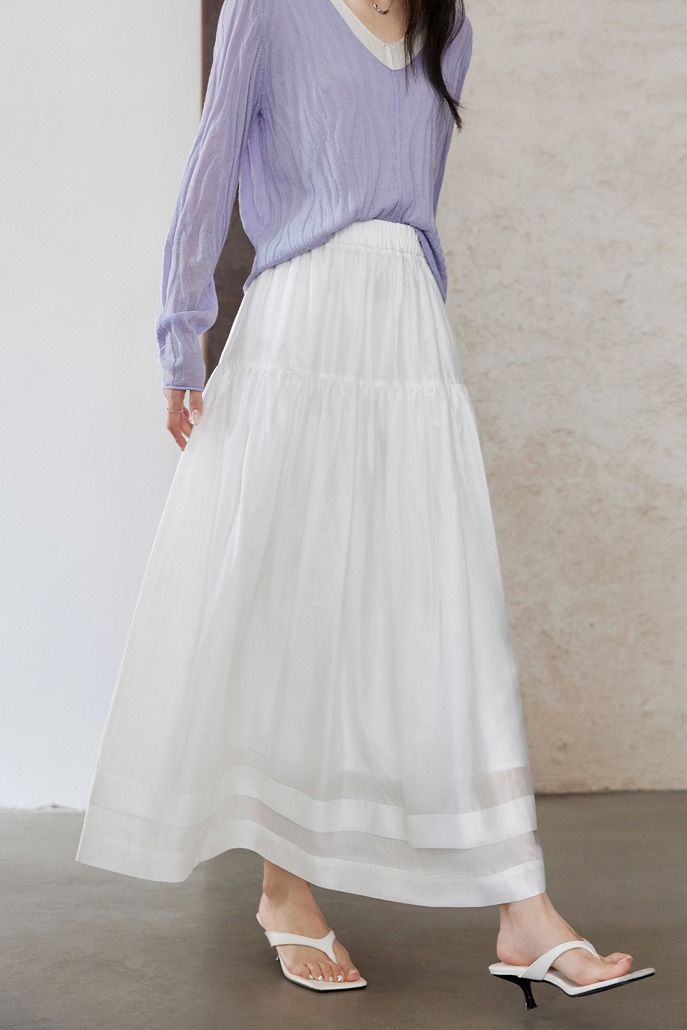Pleated Loose Long Skirt-VIMLYSTORE