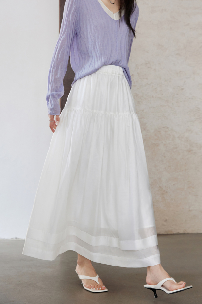 Pleated Loose Long Skirt