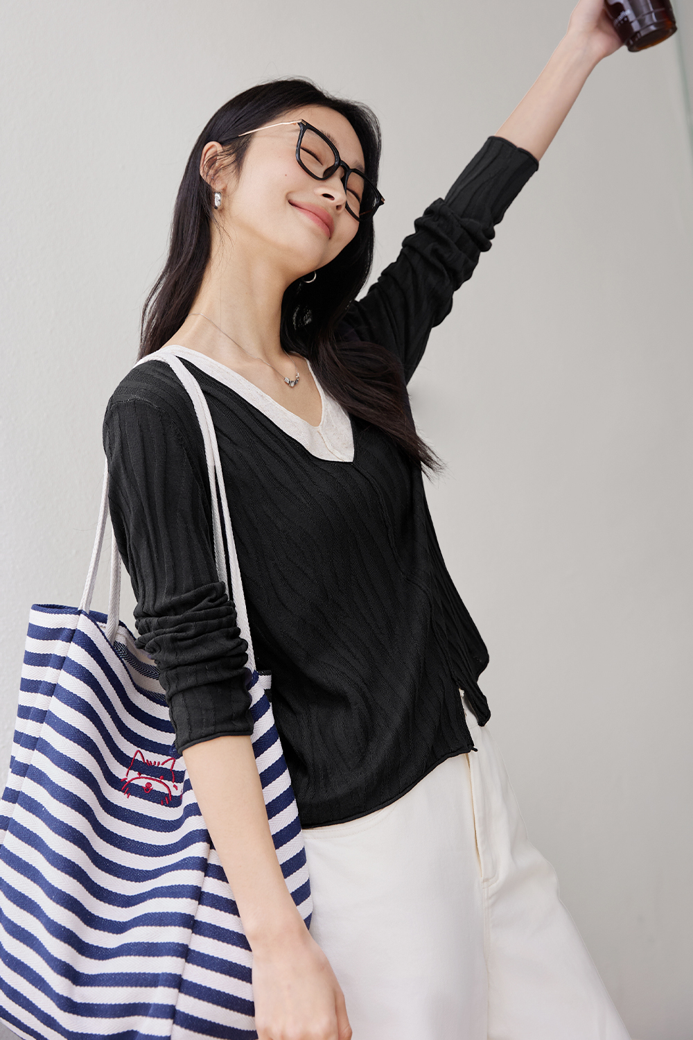 Faux Two-piece Comfortable Knitwear-VIMLYSTORE