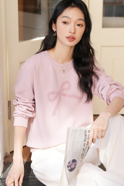 Sequined Bow Sweatshirt