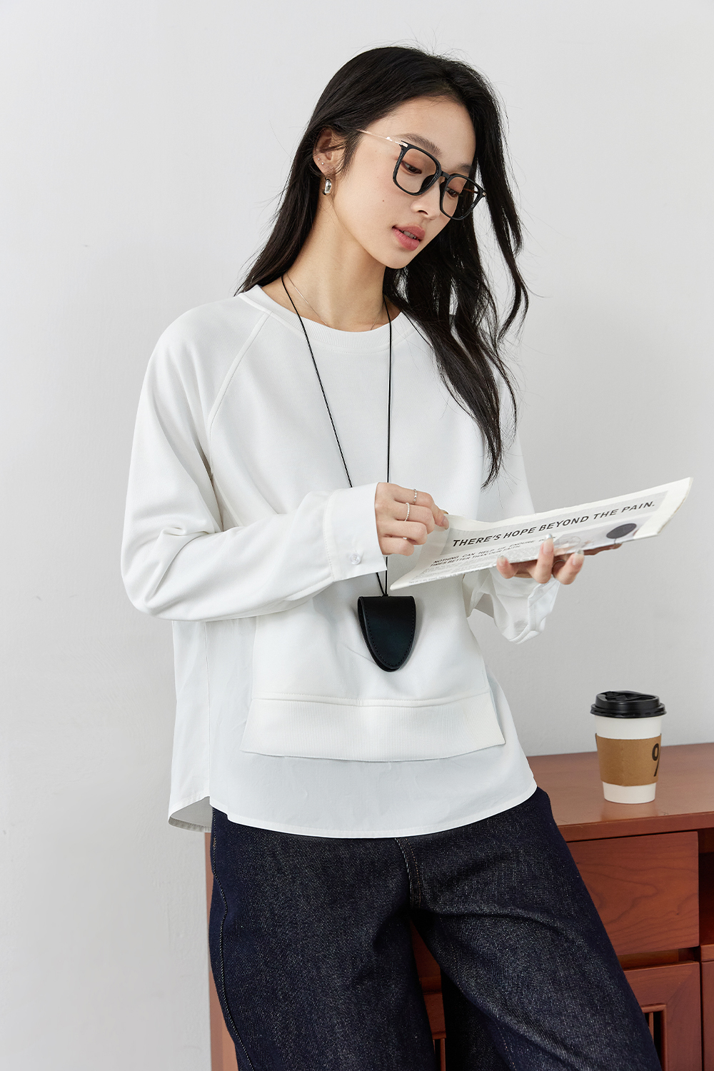 Cotton Layered Sweatshirt