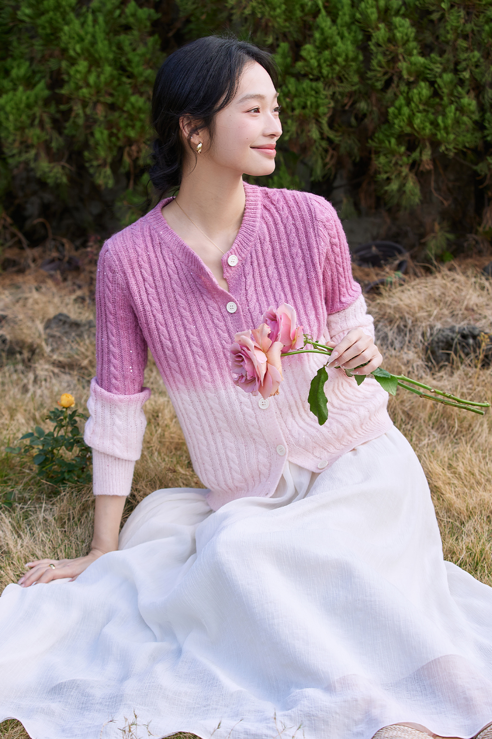 Romantic Gradient Knitted Cardigan