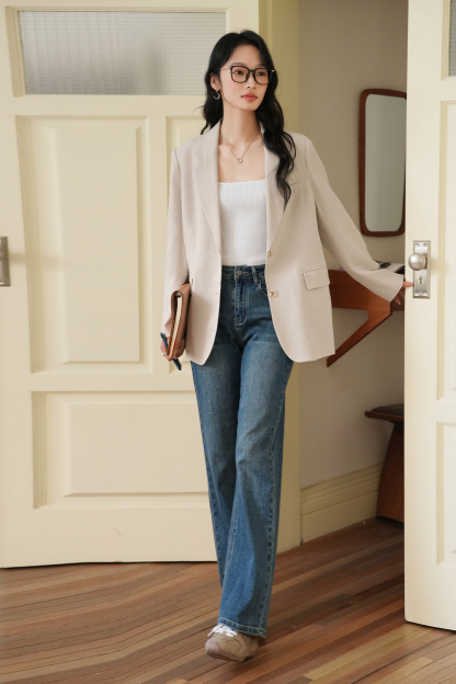 Cotton Spun Straight Leg Jeans