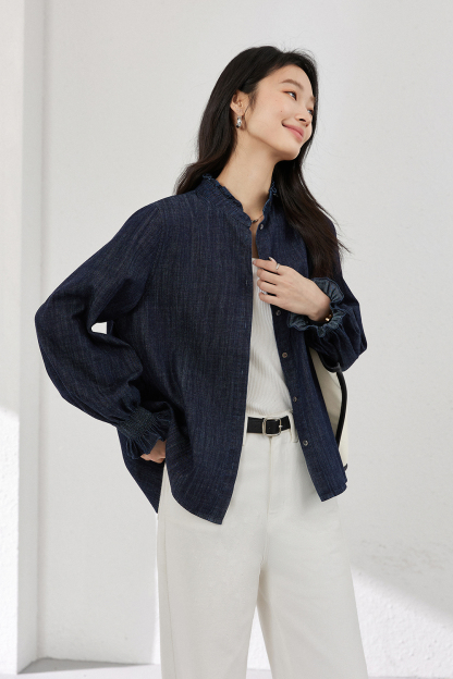Pure Cotton Ruffled Shirt