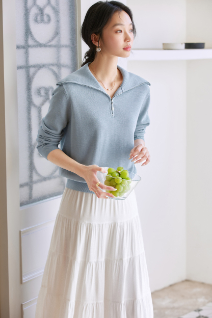 Simple Zippered Knitwear