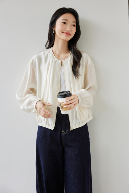 Lyocell Crew Neck Jacket