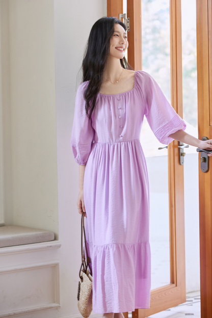Elegant Square Neck Dress