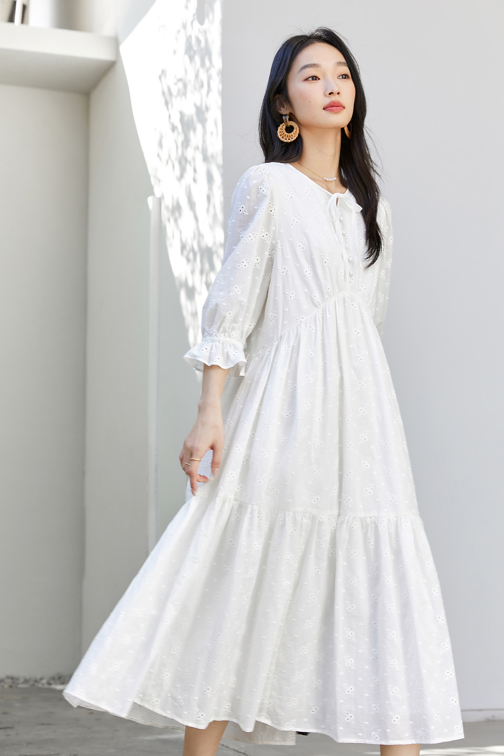 White Broderie Anglaise Dress