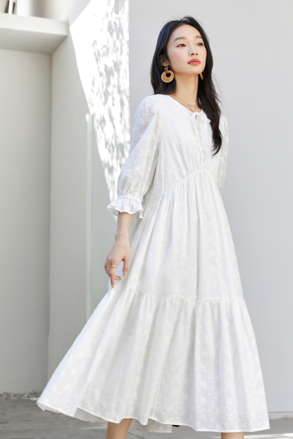 White Broderie Anglaise Dress