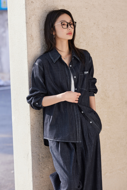 Loose Retro Denim Suit