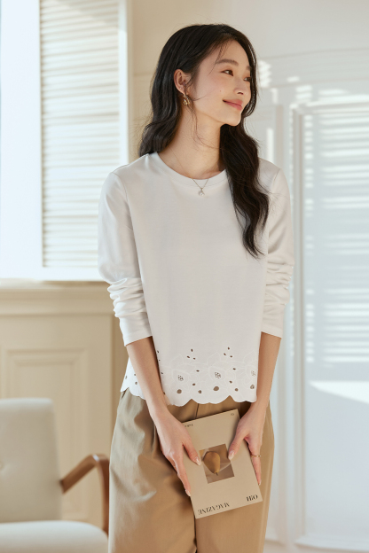 Soft Lace Long-Sleeved T-Shirt