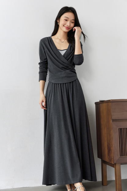 Fake Two-Piece V-Neck Suit