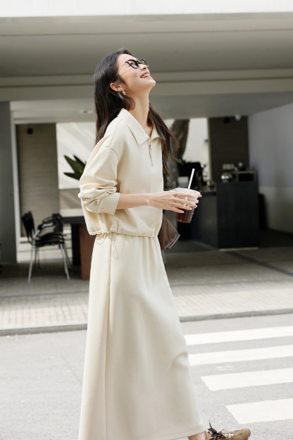 Comfortable Beige Sports Suit