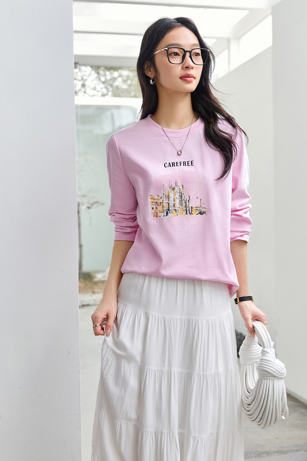 Scenery Print Cotton T-shirt