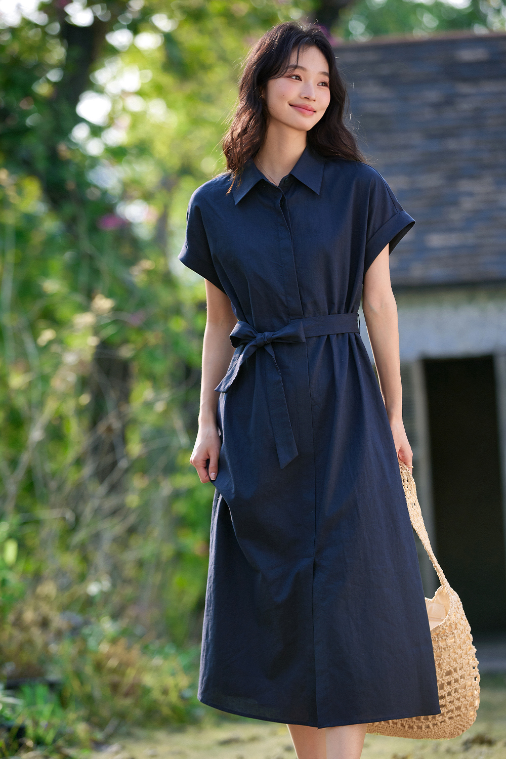 Lapel Shirt Dress