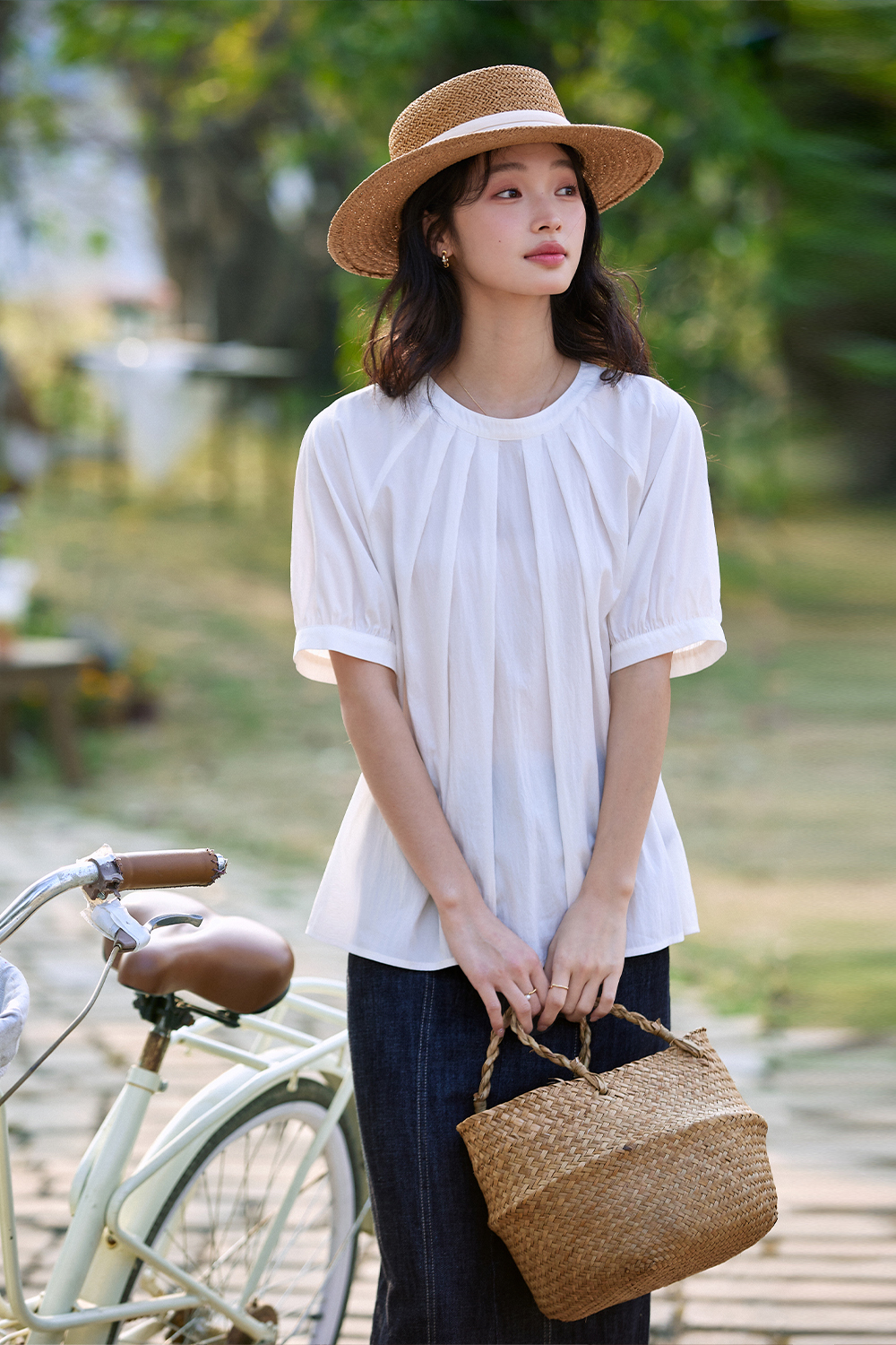 Pleated Collar Shirt