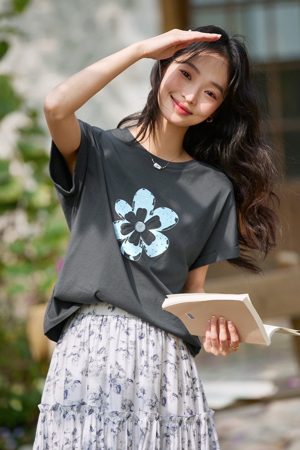 Flower Pattern Printed T-Shirt