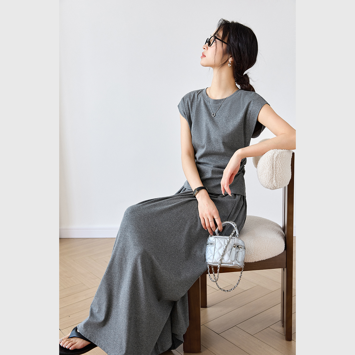 Casual Khmer Grey Suit