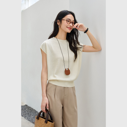 Sleeveless Round Neck Sweater