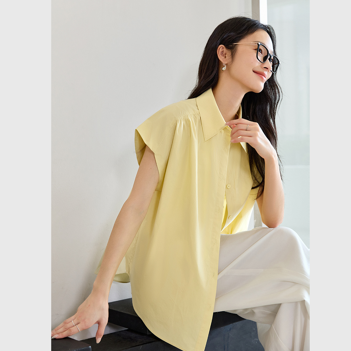 Arc Hem Cotton Shirt