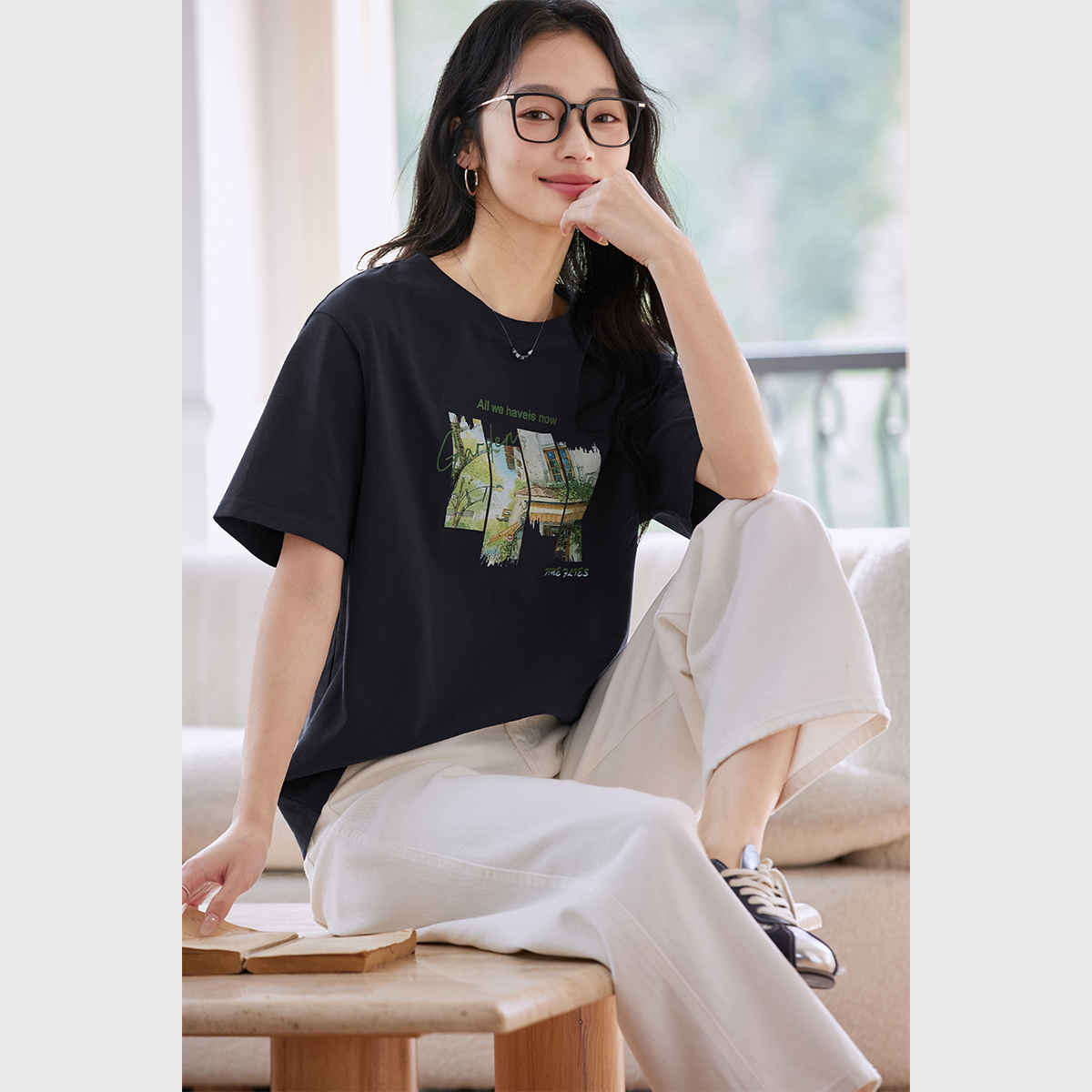 Pure Cotton Time Print T-Shirt