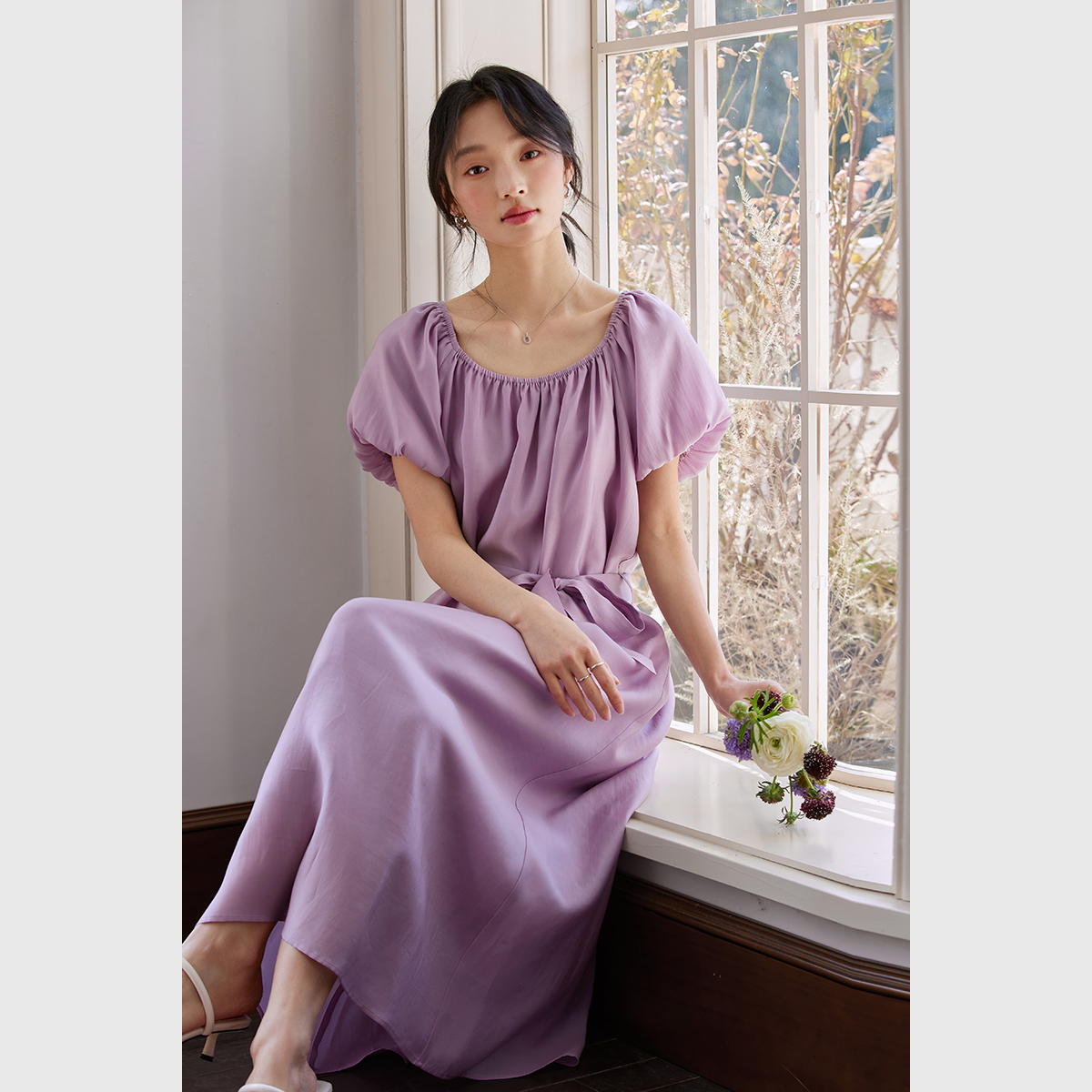 Elegant Puff Sleeve Dress