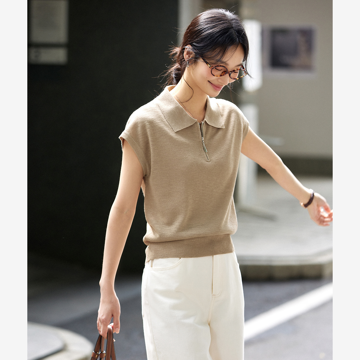 Half-Zip Breathable Sweater-VIMLYSTORE