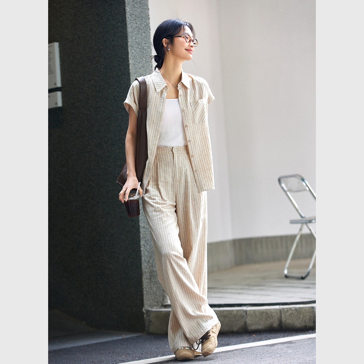 Striped Casual Suit