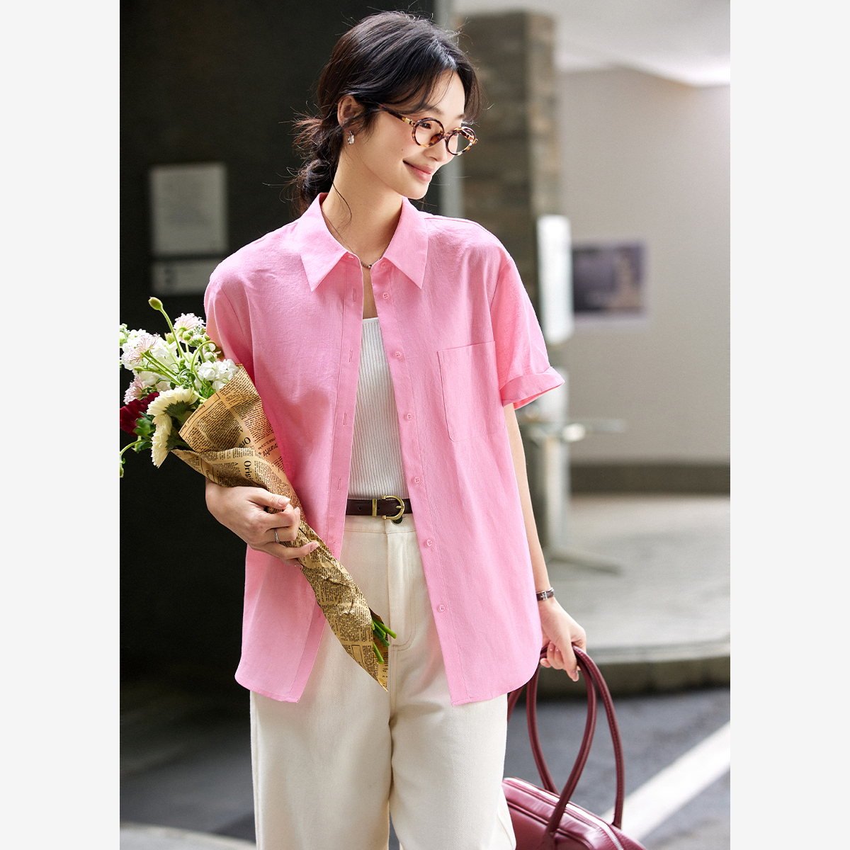 Casual And Elegant Cotton And Linen Shirt