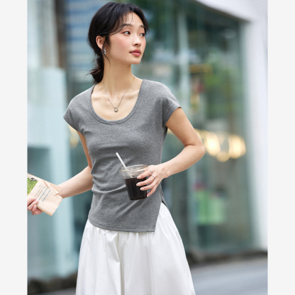 Asymmetric Knitted T-Shirt
