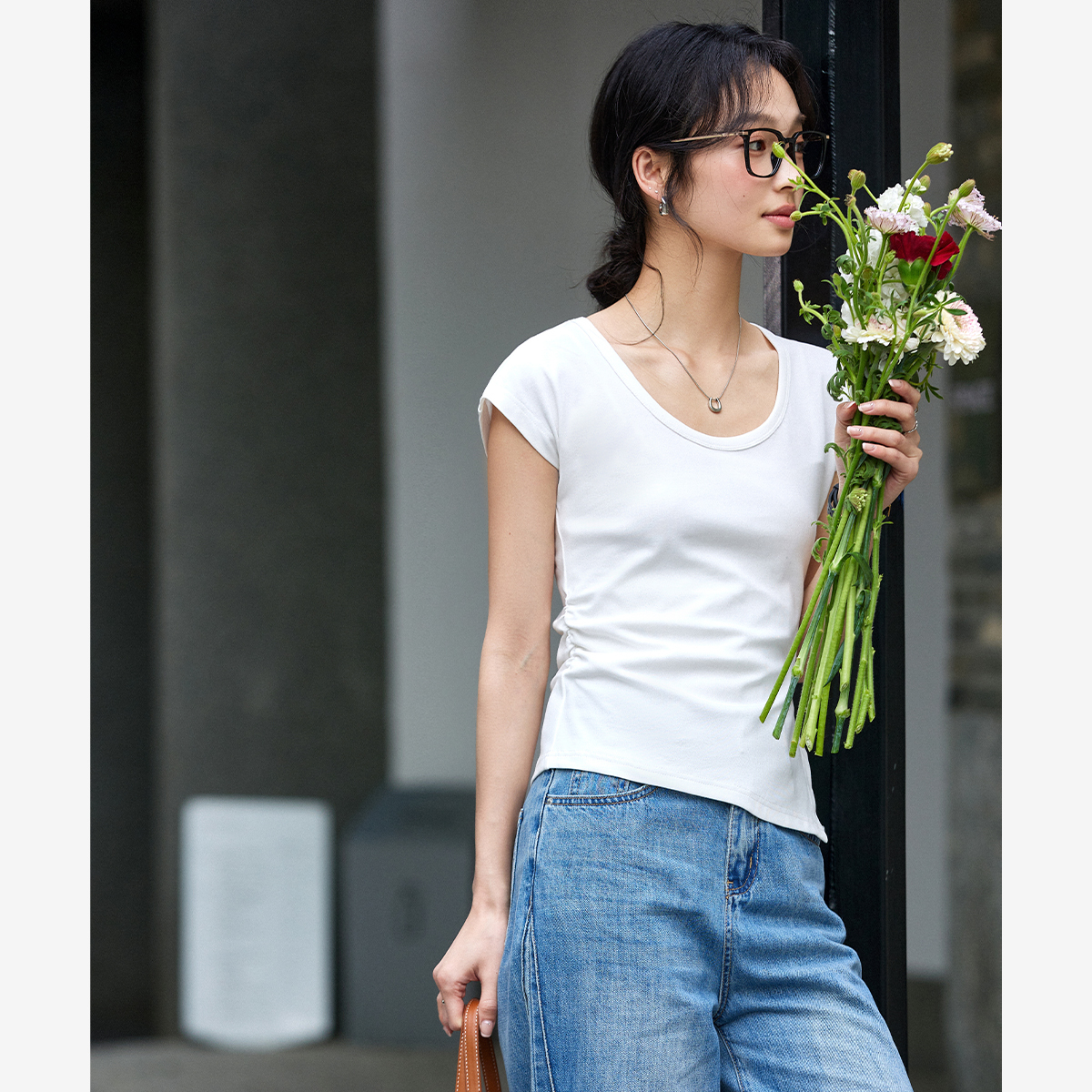 Asymmetric Knitted T-Shirt