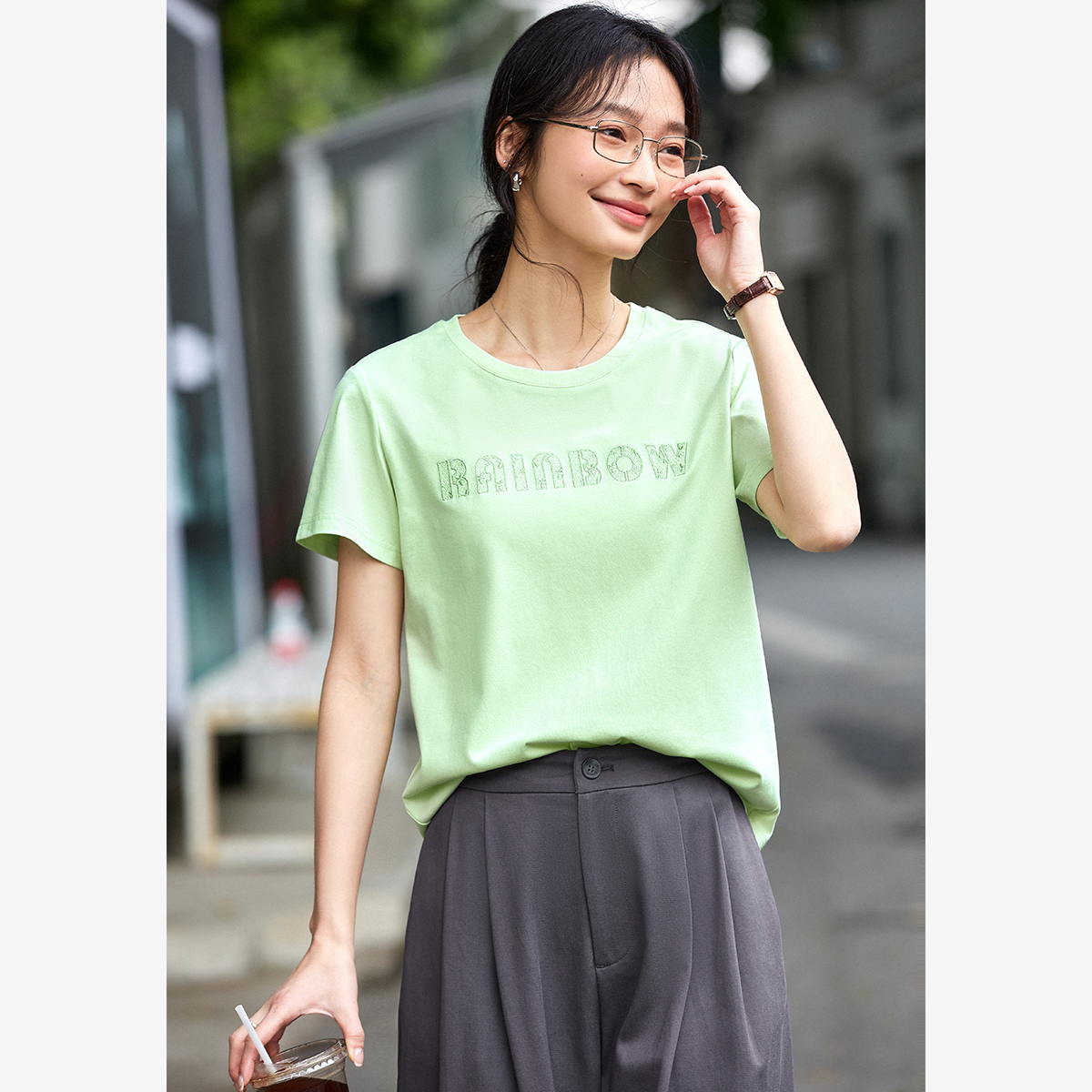 Lace Embroidery Casual T-Shirt