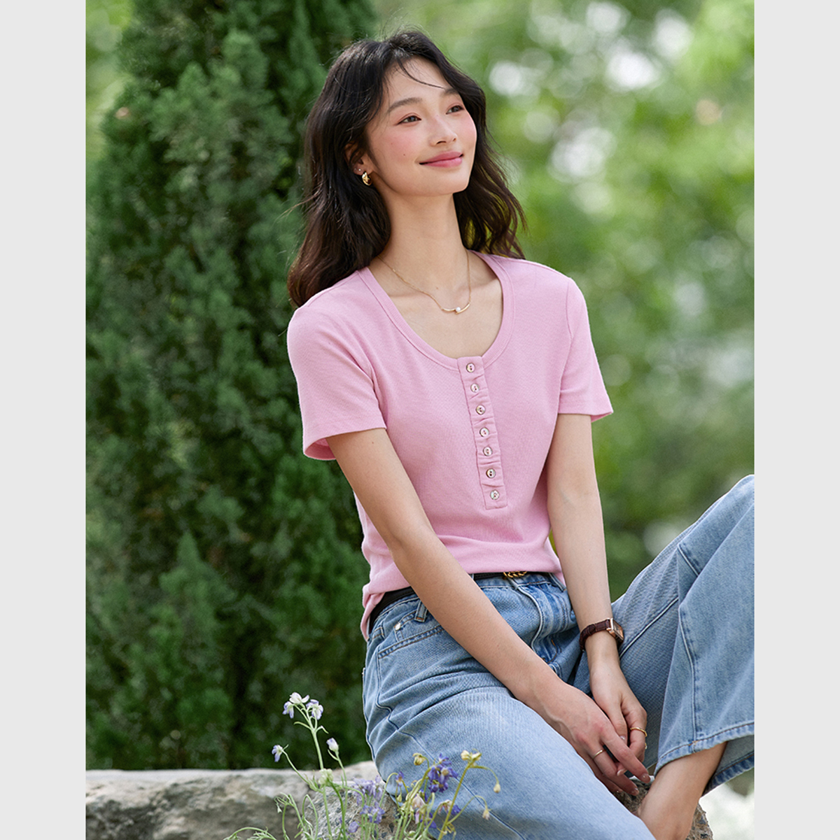 Fashion Casual Straight T-Shirt