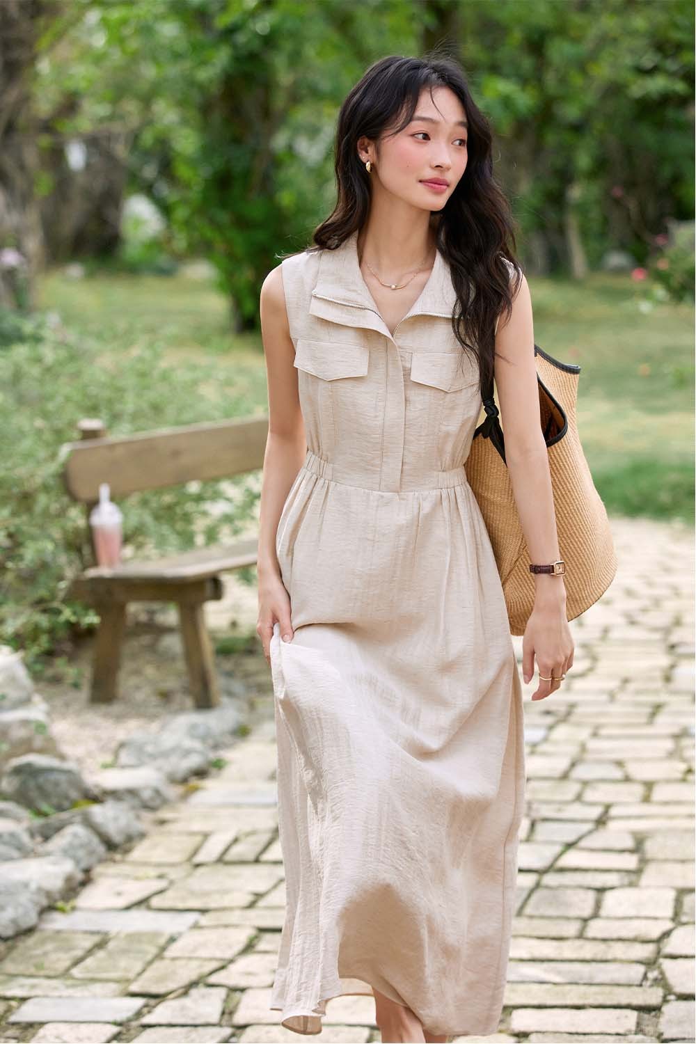 Lapel Shirt A-Line Dress
