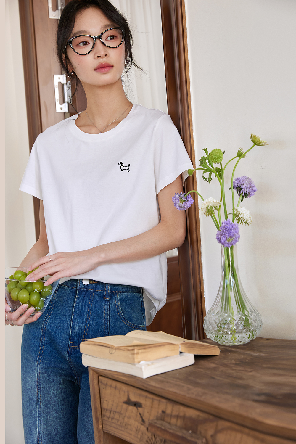 Lines Puppy Casual T-Shirt-VIMLYSTORE